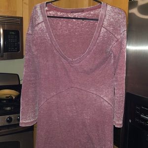 Long sleeve acid wash purple shirt